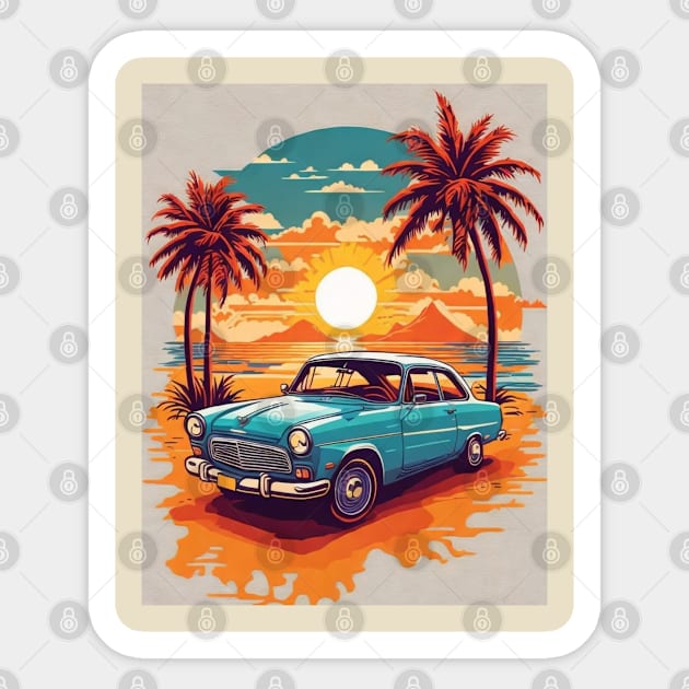 vintage car classic Sticker by Lusianus Bryan.Store